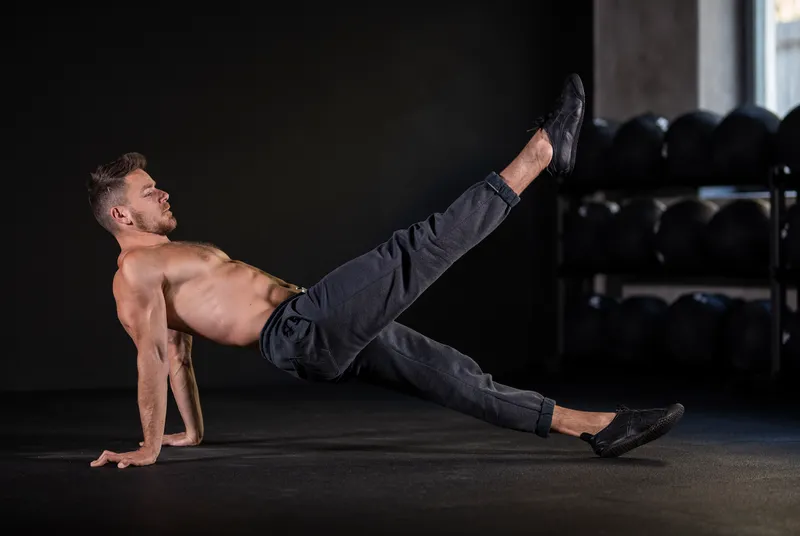 Athlete performing muscle up